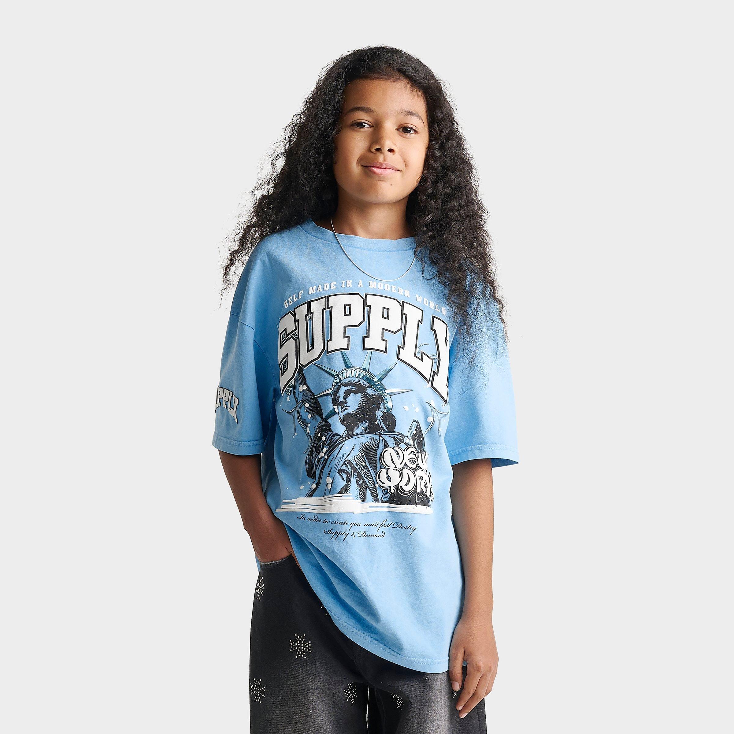 Supply & Demand Big Kids Avenue T-Shirt in Ethereal Blue Size: XL