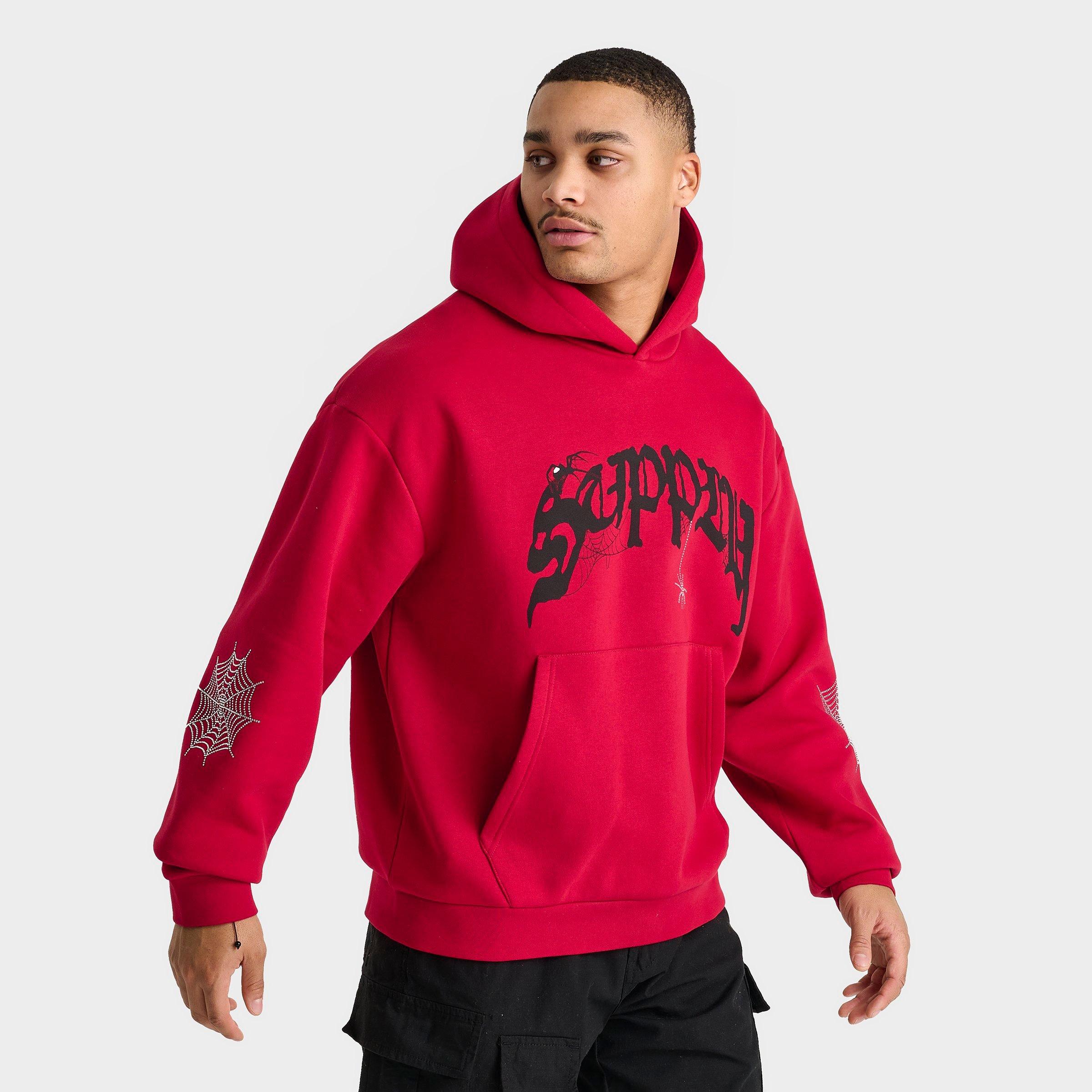 Supply & Demand Men's Crawler Fleece Pullover Hoodie in Jester Red Size: Large