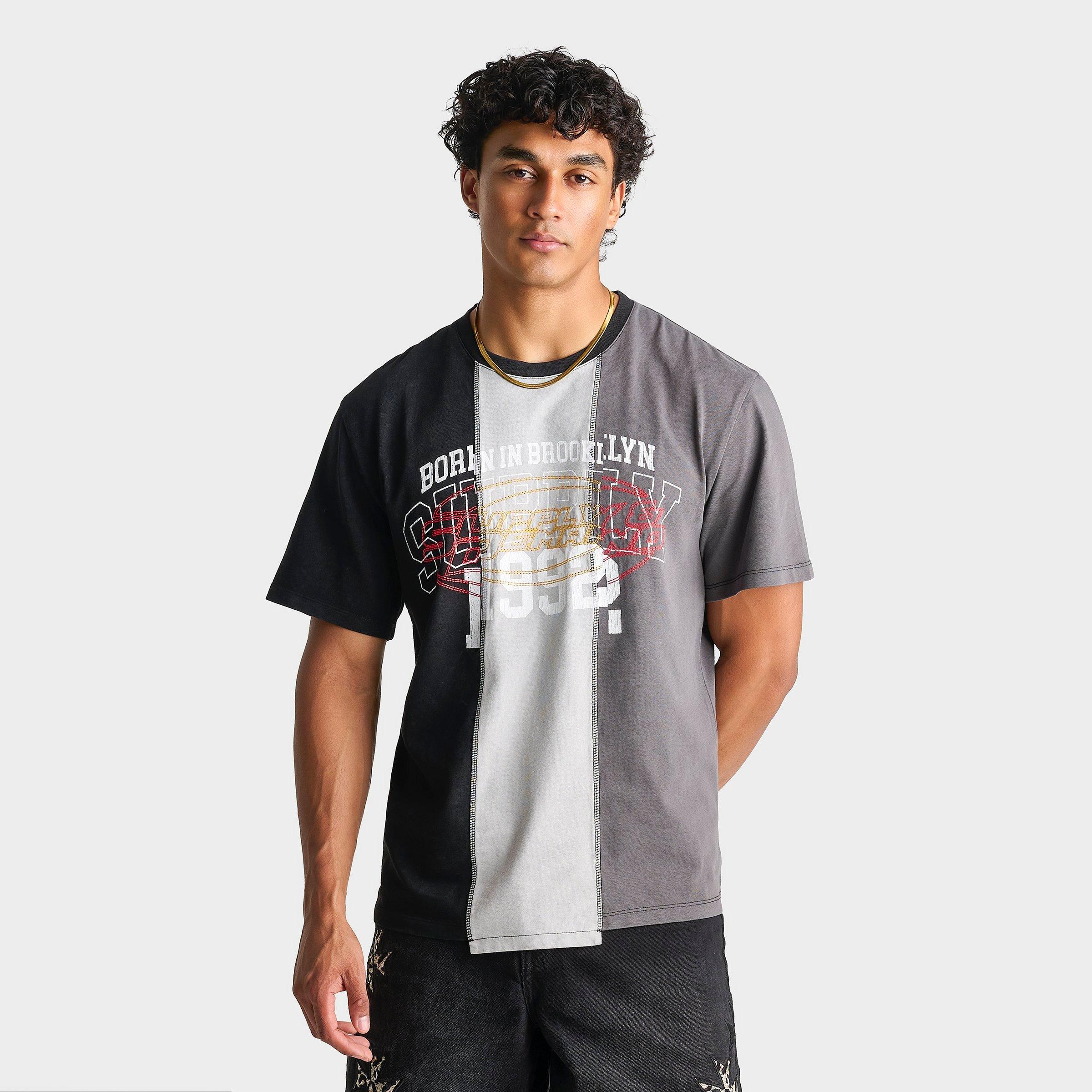 Supply & Demand Mens Knight Tri T-Shirt in Black/Light Grey/Dark Grey Size: XL