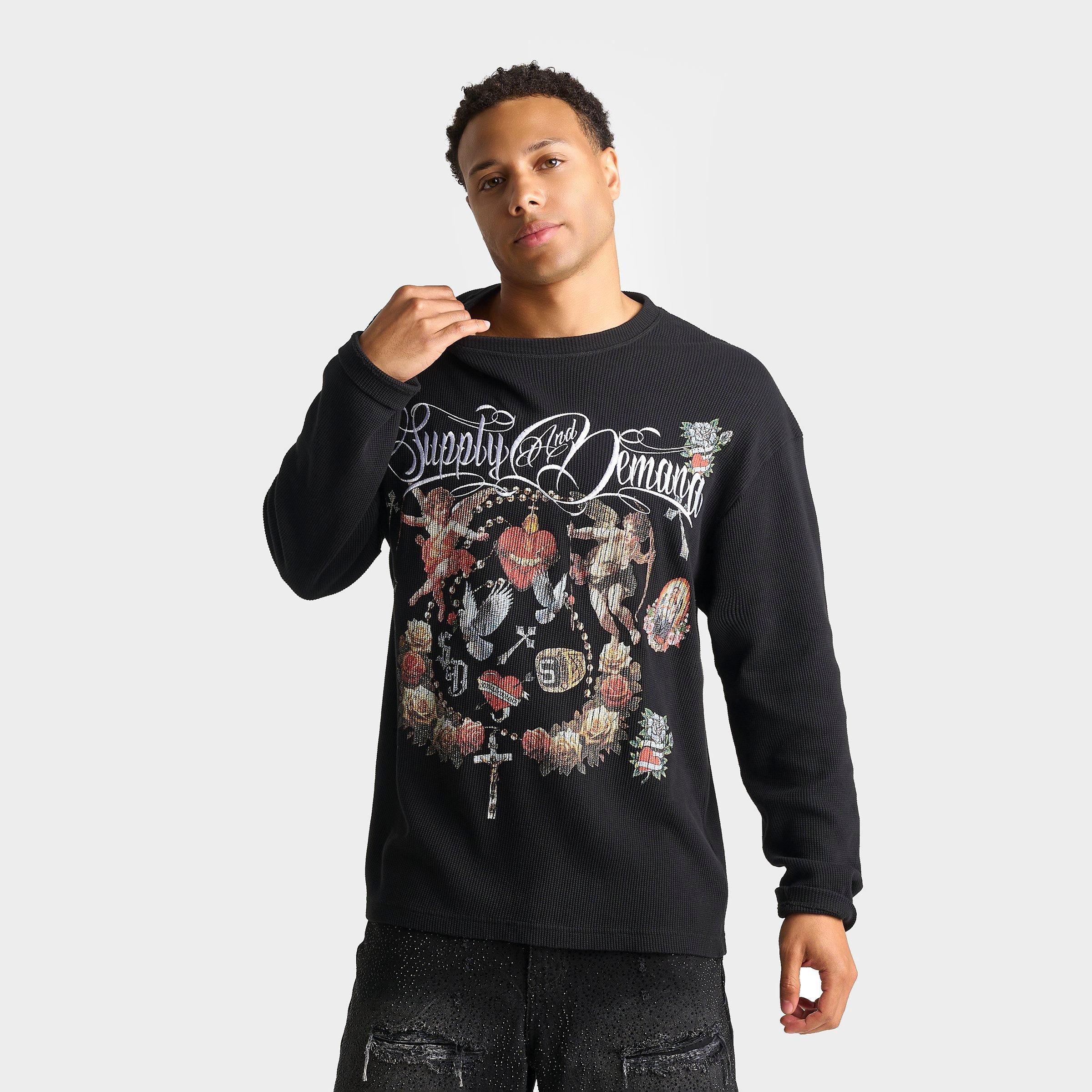 Supply & Demand Men's Banks Long-Sleeve T-Shirt in Black Size: 2XL