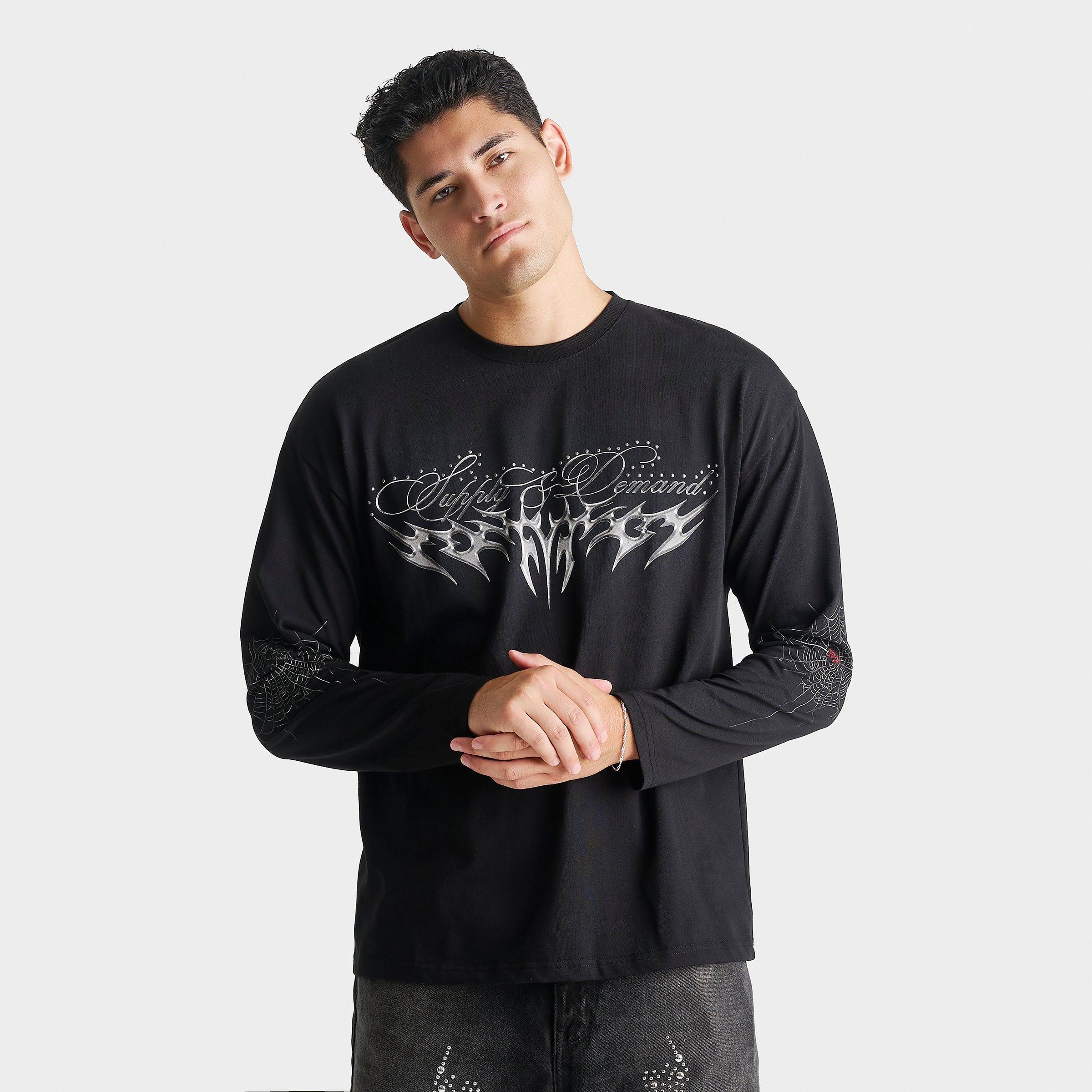 Supply & Demand Men's Twist Graphic Long-Sleeve T-Shirt in Black Wash Size: 2XL