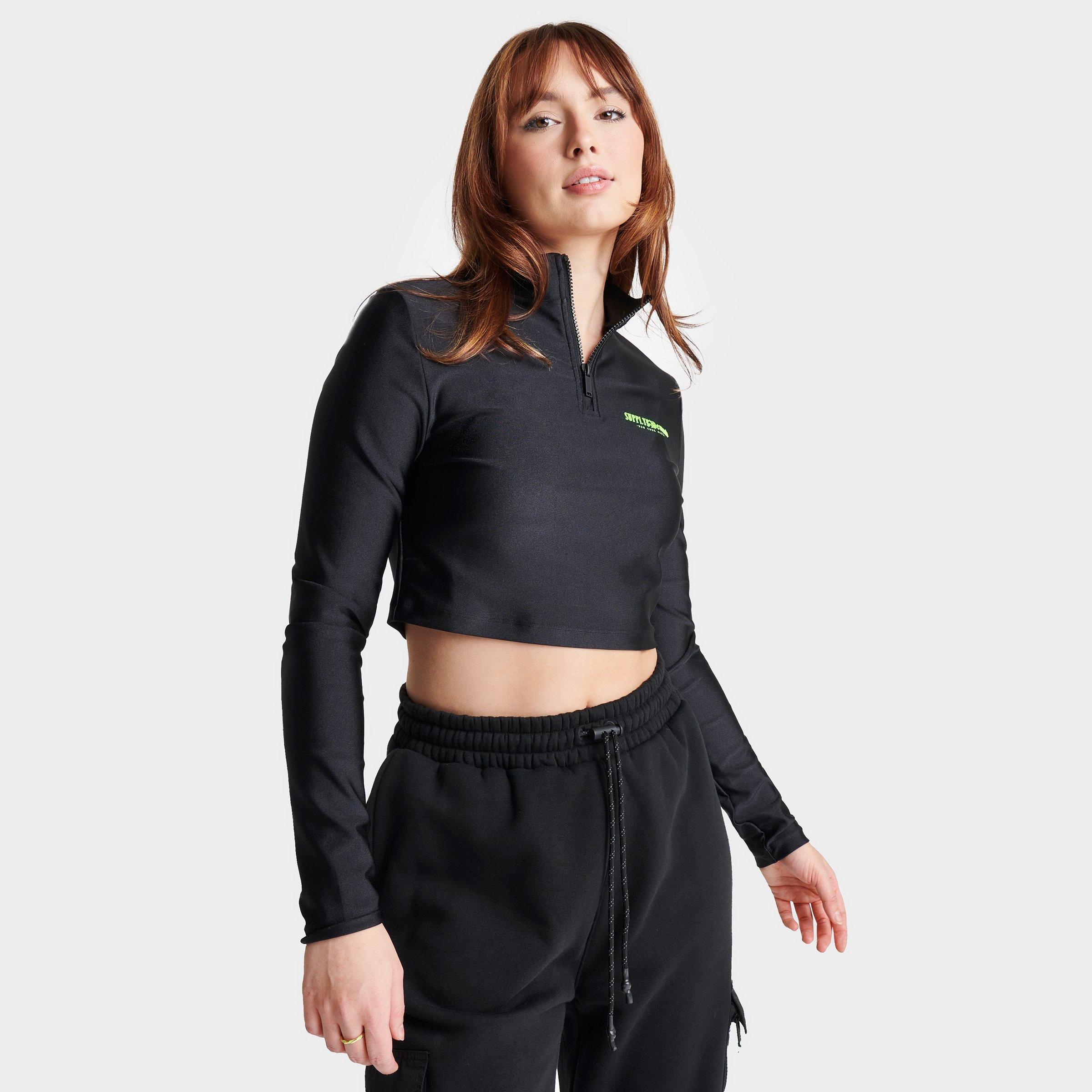 Women's Supply And Demand Future Cropped Long-Sleeve Quarter-Zip Top