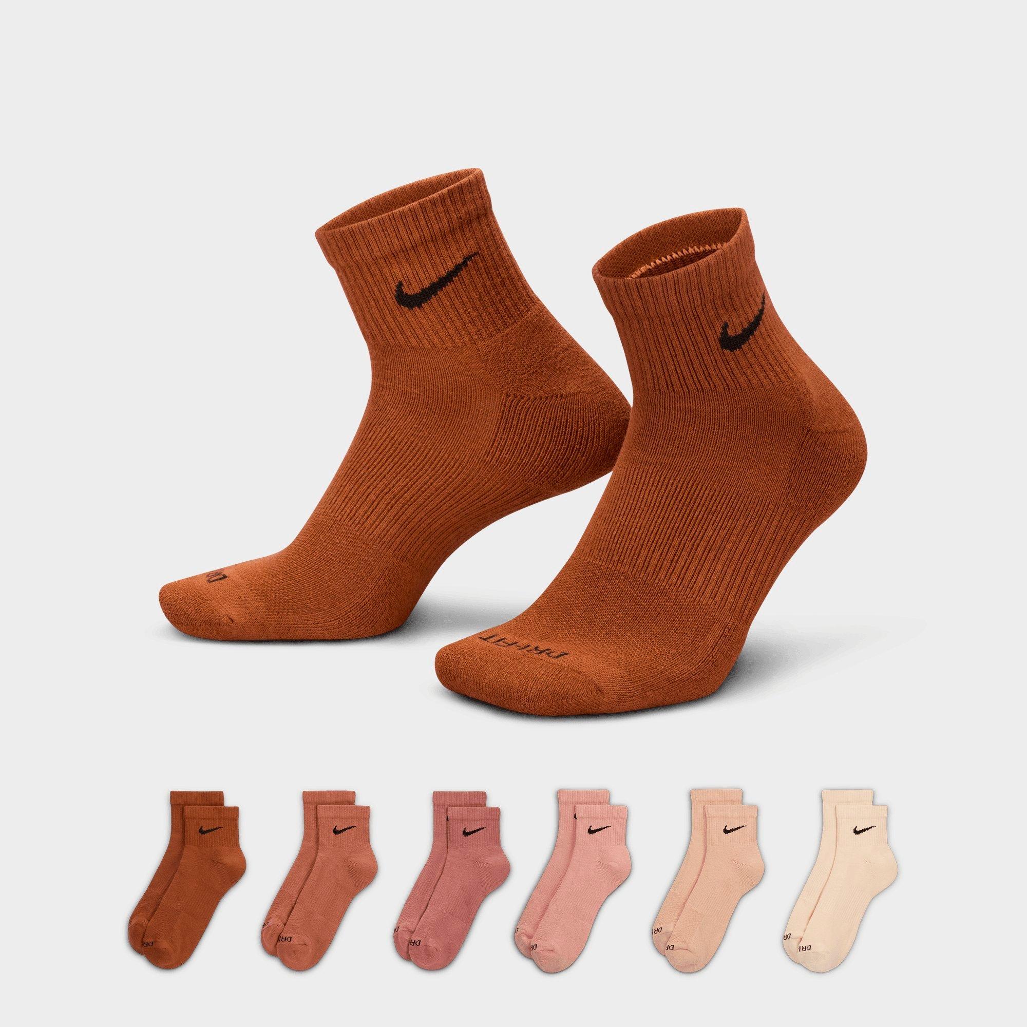 Nike Everyday Plus Cushioned 6-Pack Quarter Training Socks Size: Medium