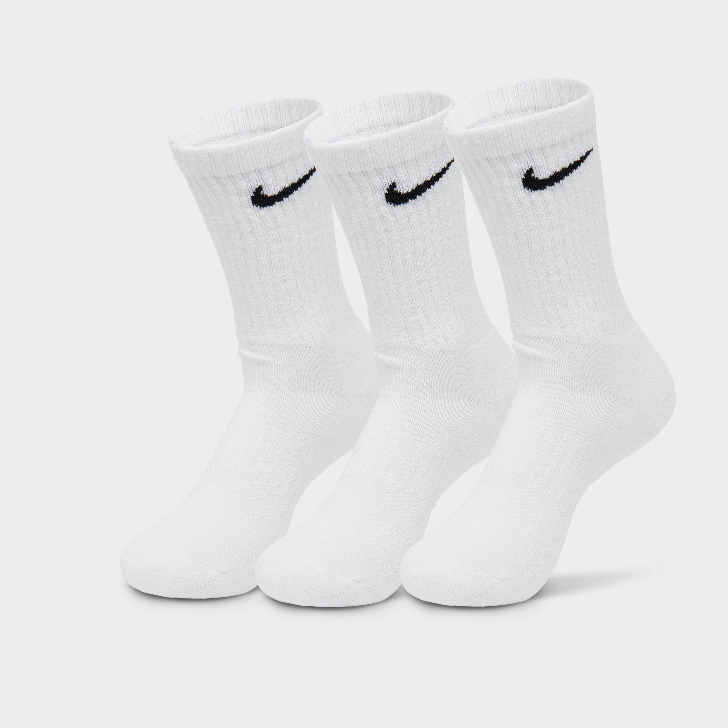 Nike Everyday Cushioned Training Crew Socks (3-Pack) in White/Black Size: Small