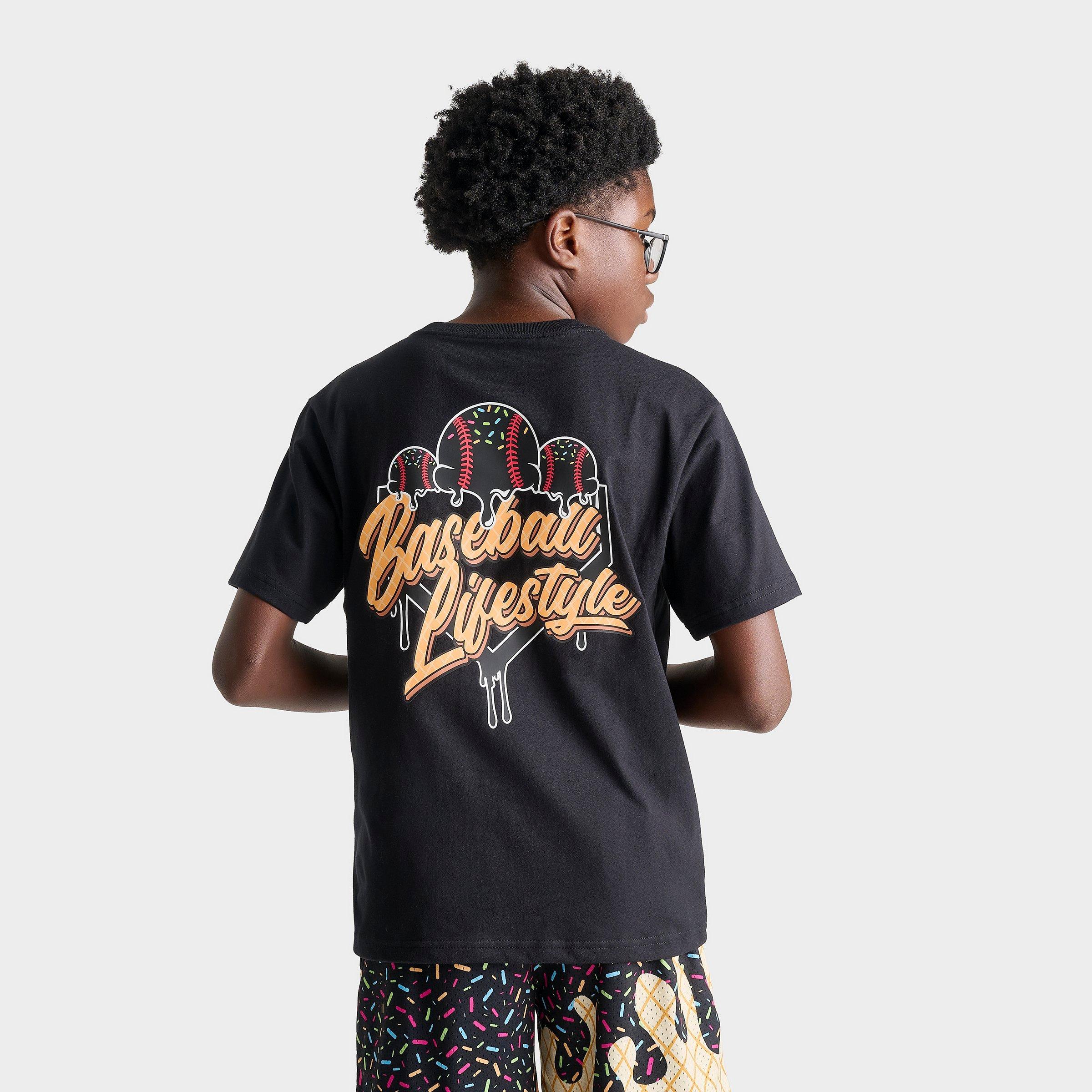 Baseball Lifestyle 101 Big Kids Ice Cream T-Shirt