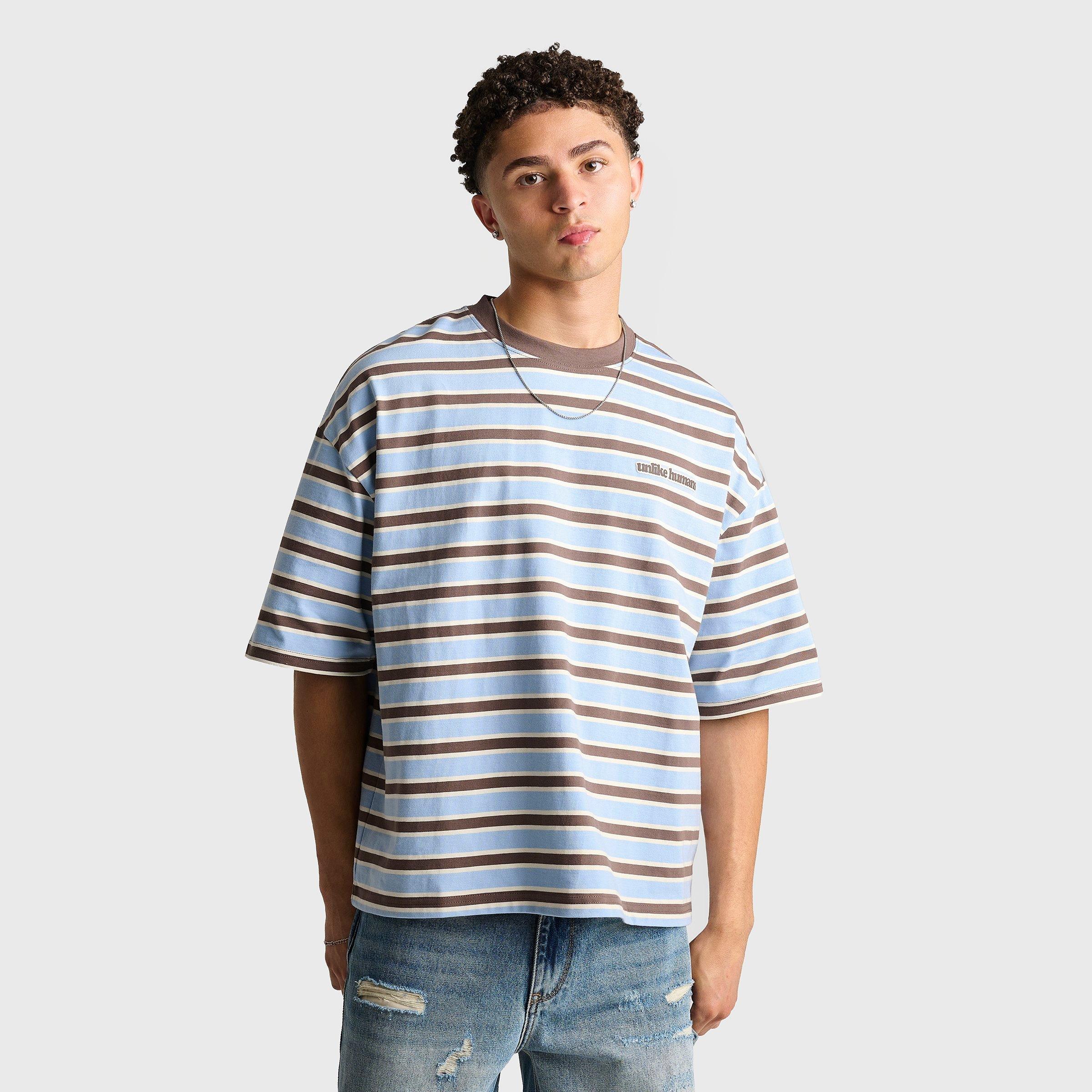 Unlike Humans Men's Jem Striped T-Shirt in Blue Bell Size: Small