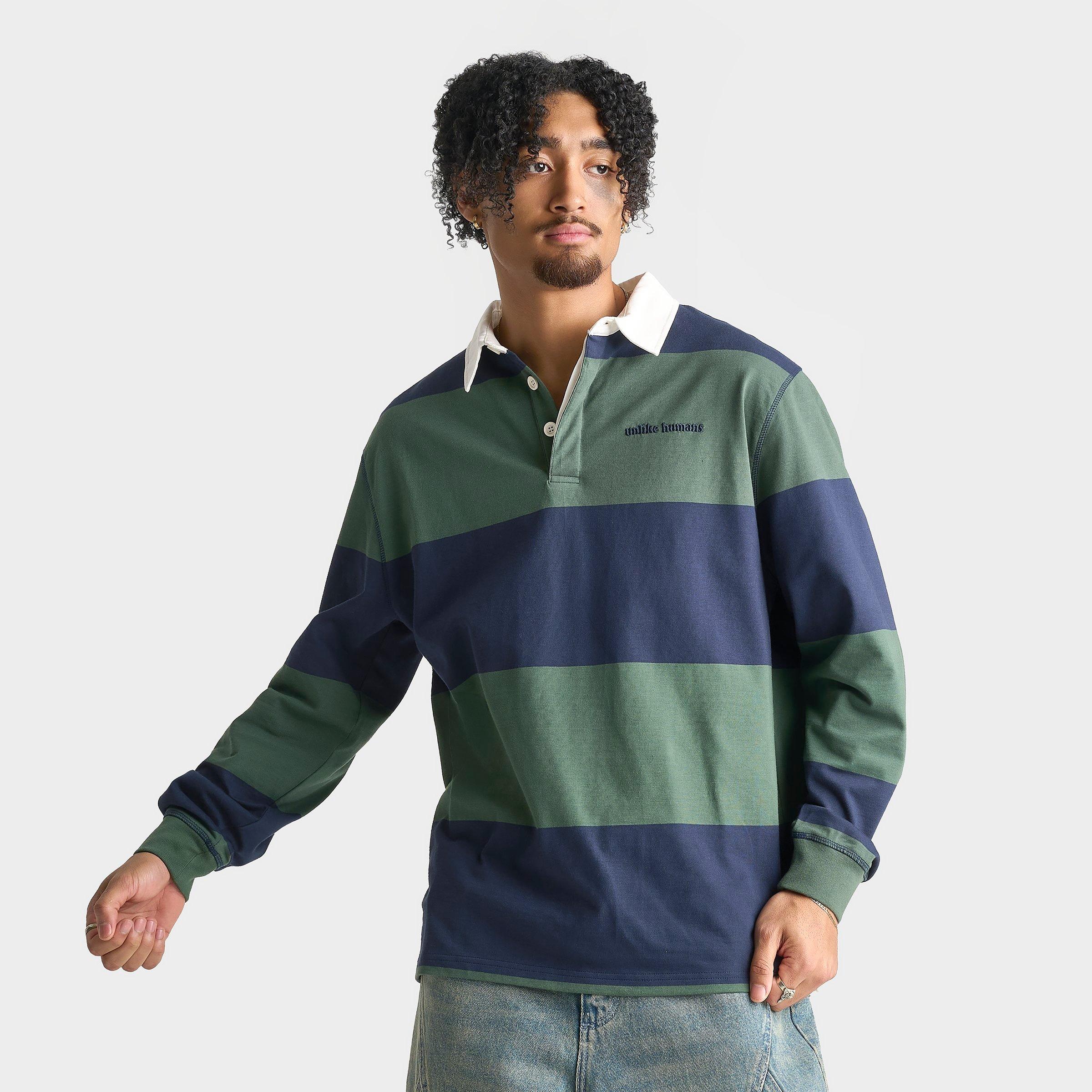 Unlike Humans Men's Jewel Rugby Shirt in Cilantro Size: Small