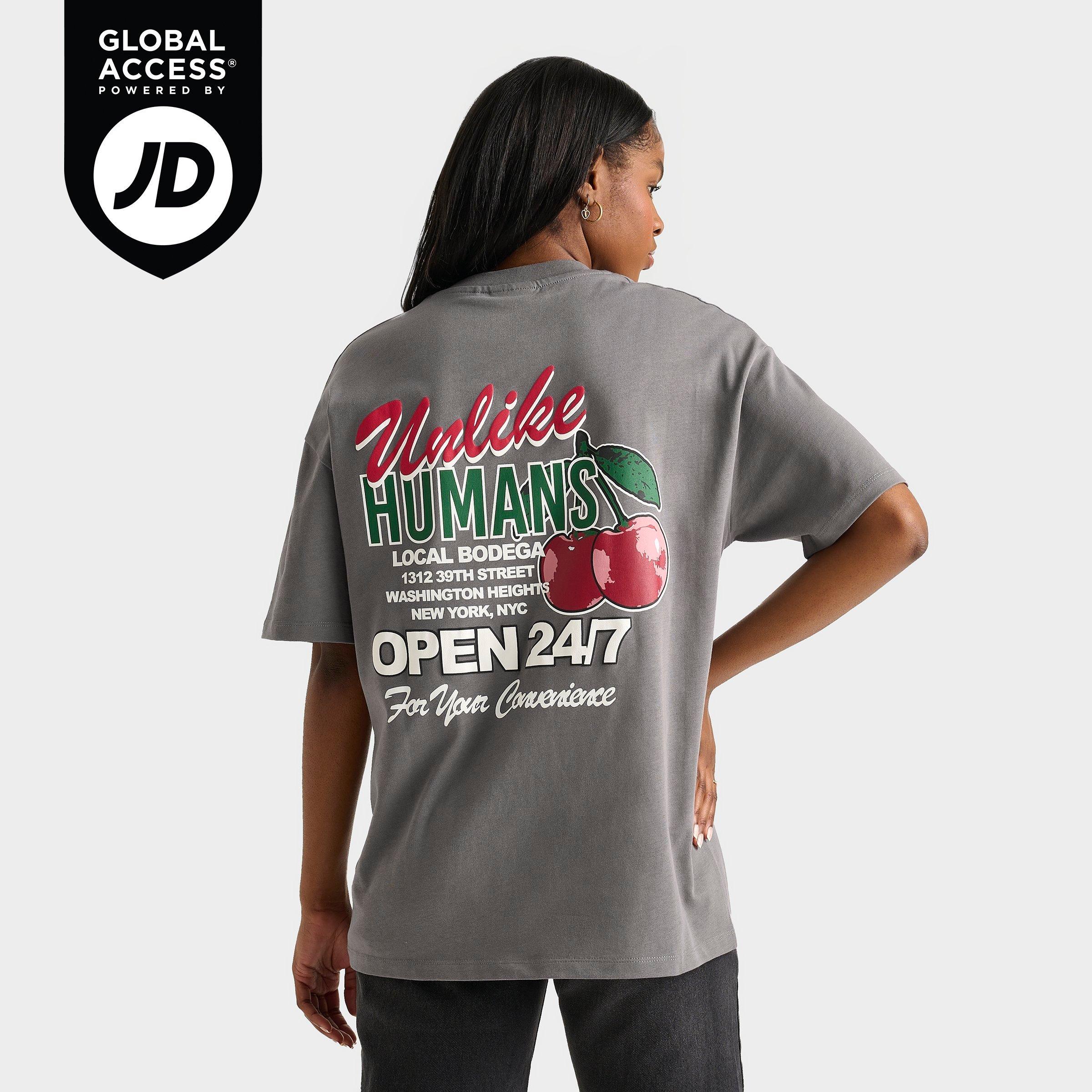 Unlike Humans Women's Cherry T-Shirt in Charcoal Gray Size: XL