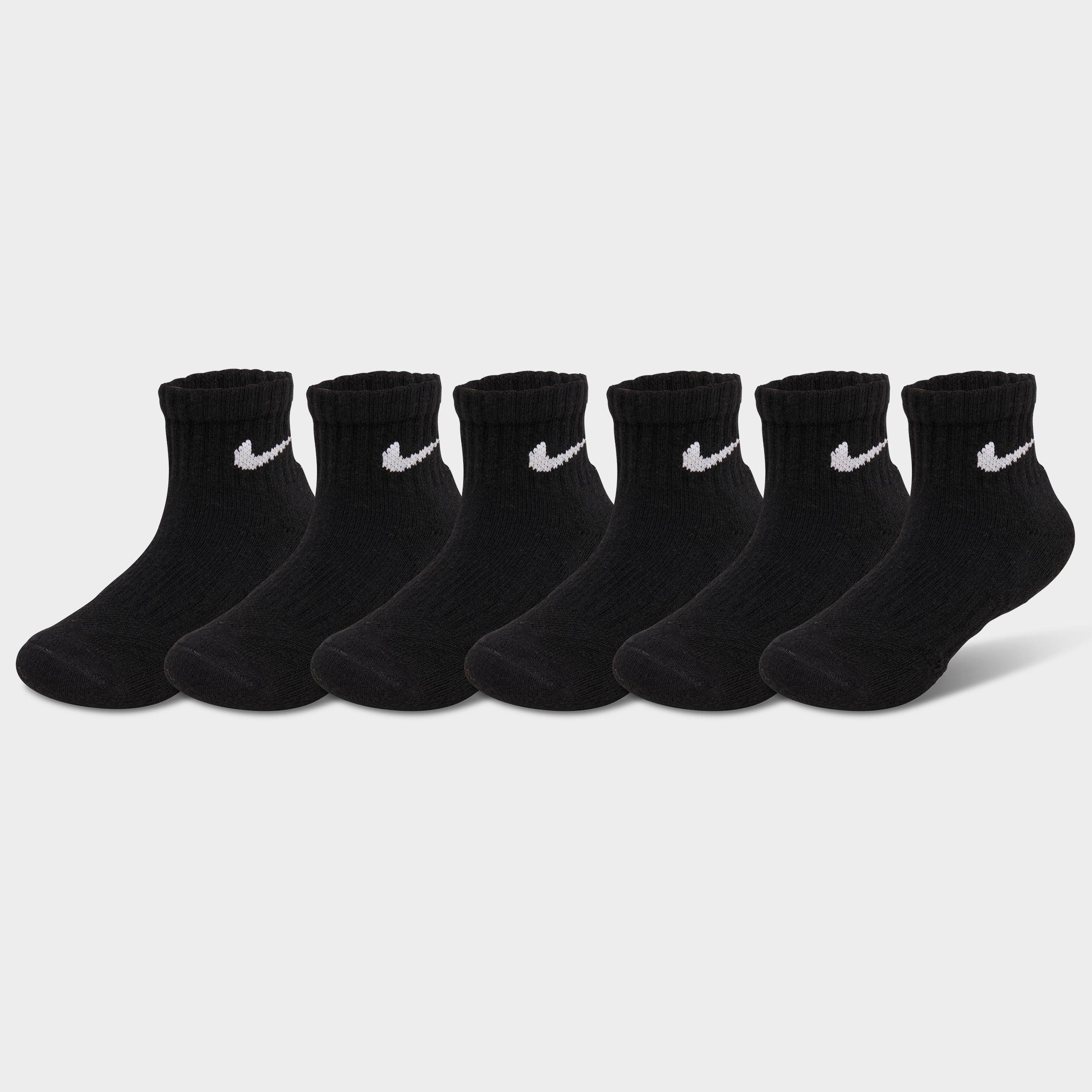 Nike Little Kids Dri-FIT Ankle Socks (6-Pack) in Black Size: 5-7
