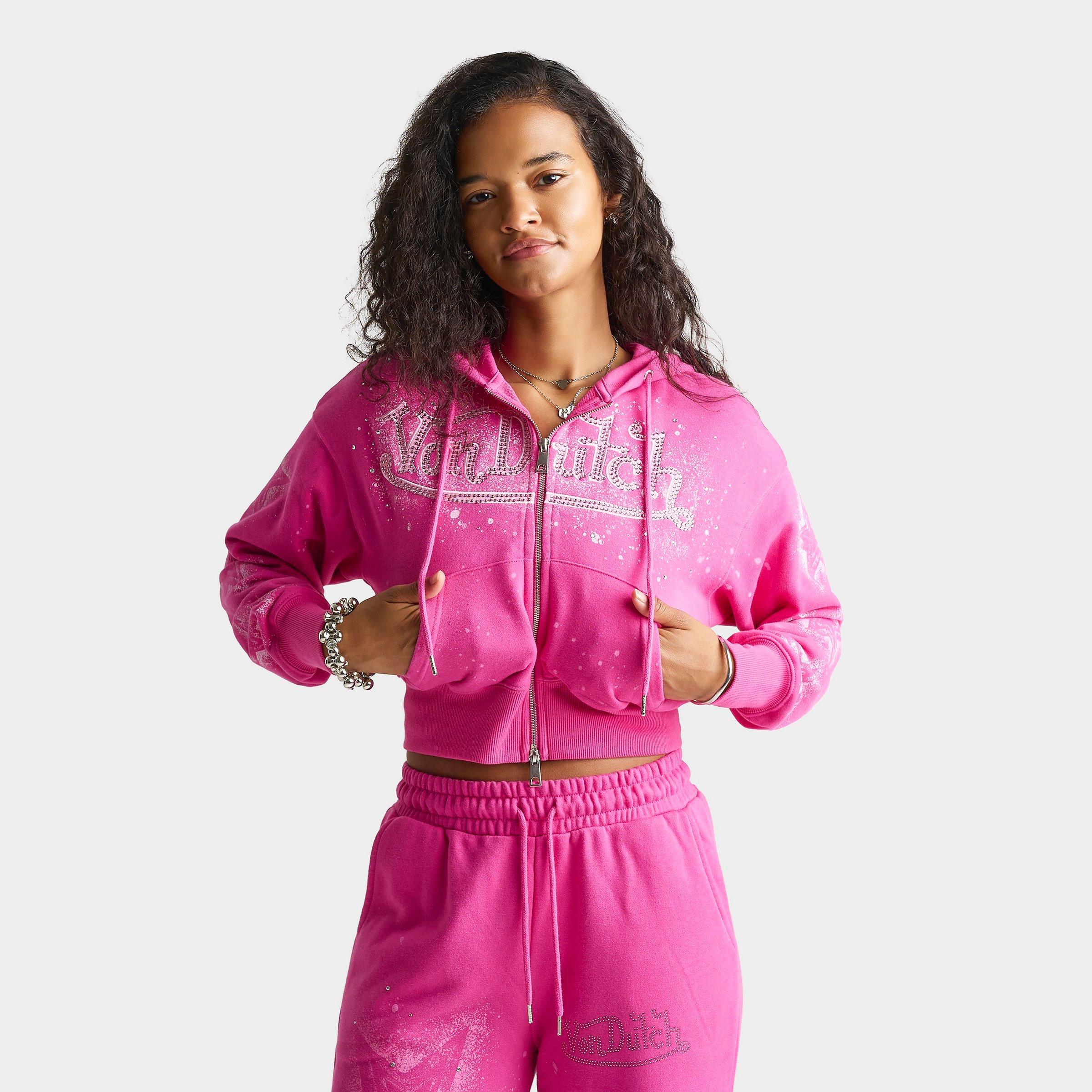 Von Dutch Women's Airbrush Spray Star Cropped Full-Zip Hoodie