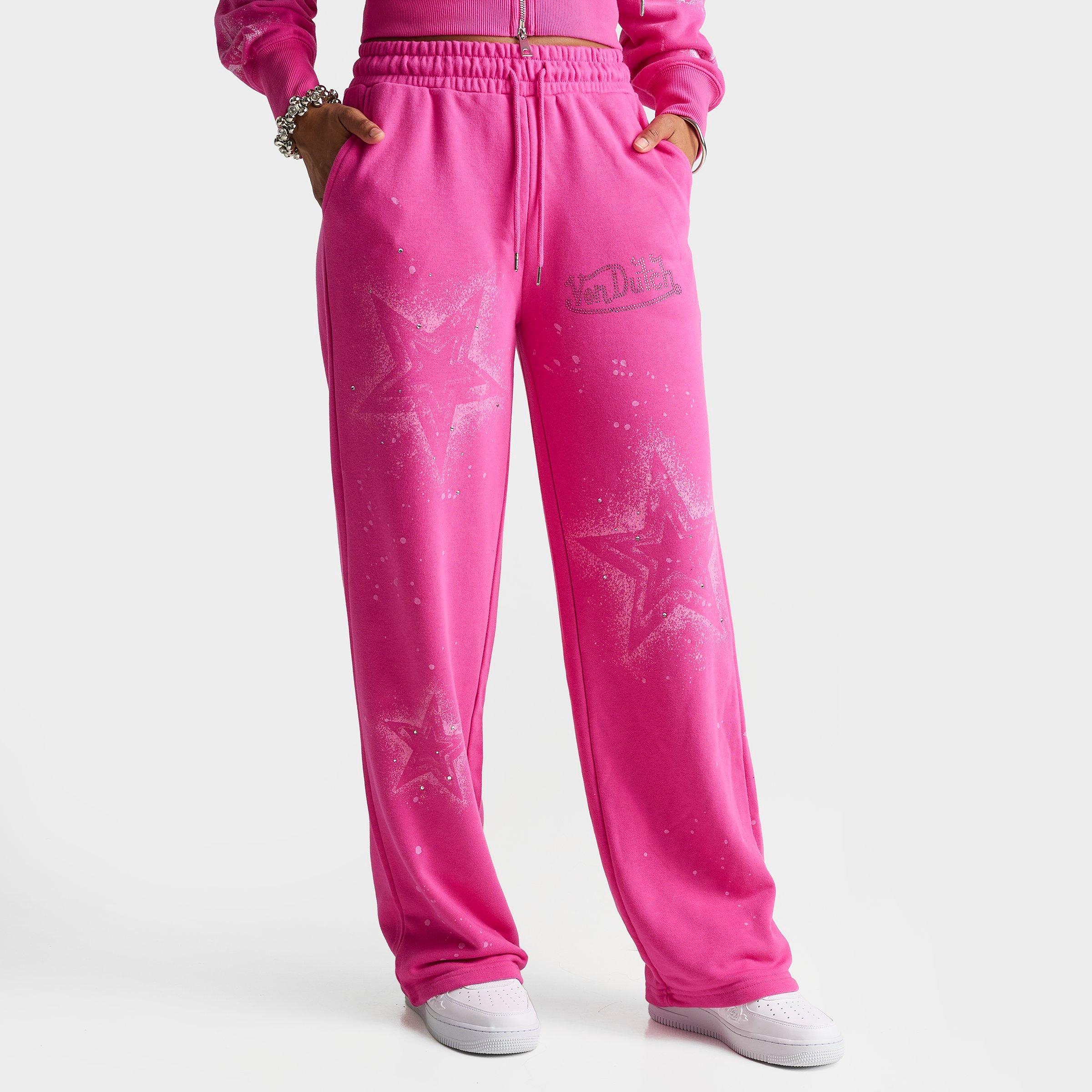 Von Dutch Women's Spray Paint Star Mid-Rise Wide-Leg Sweatpants
