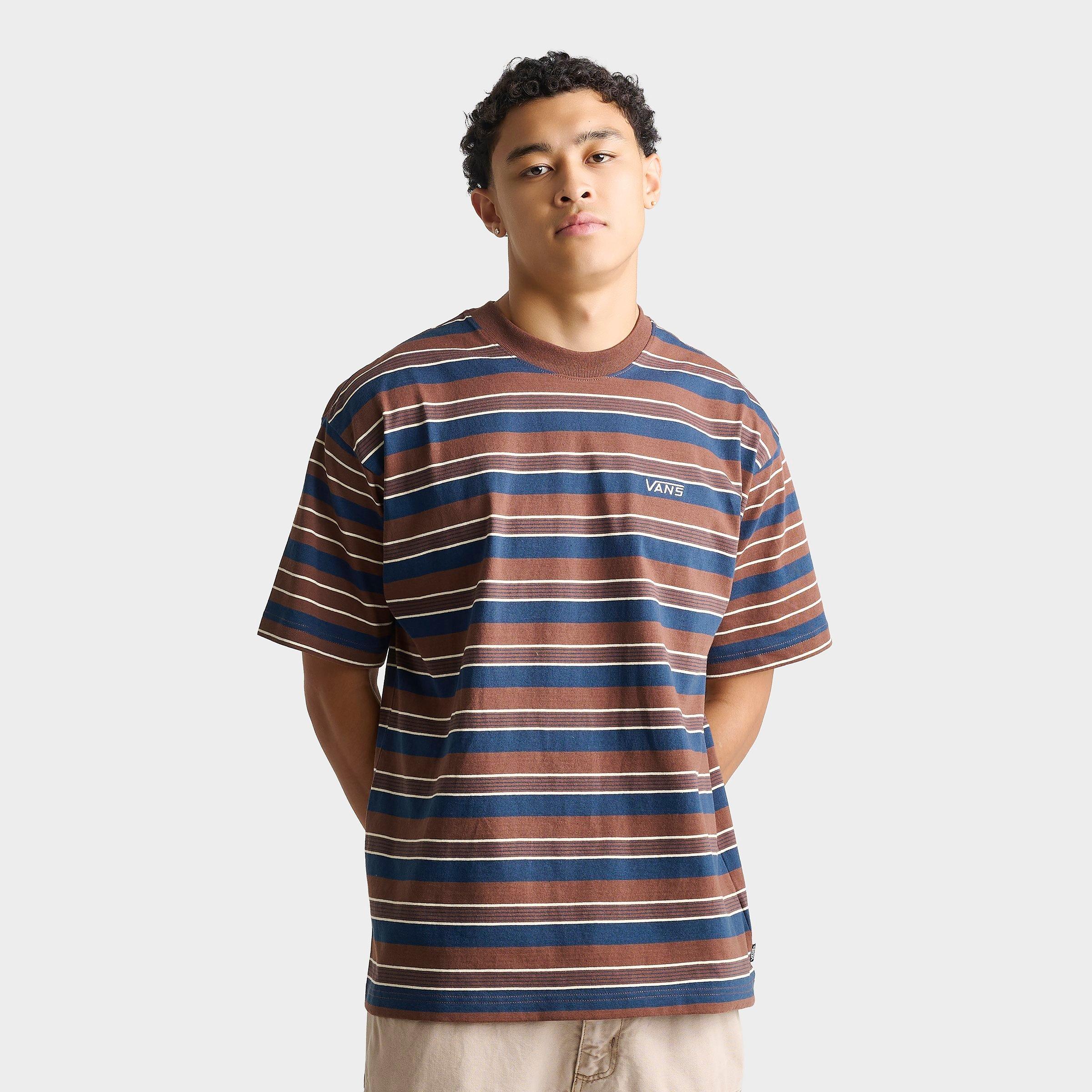 Vans Men's Pismo Knit Stripe T-Shirt in Potting Soil Size: 2XL