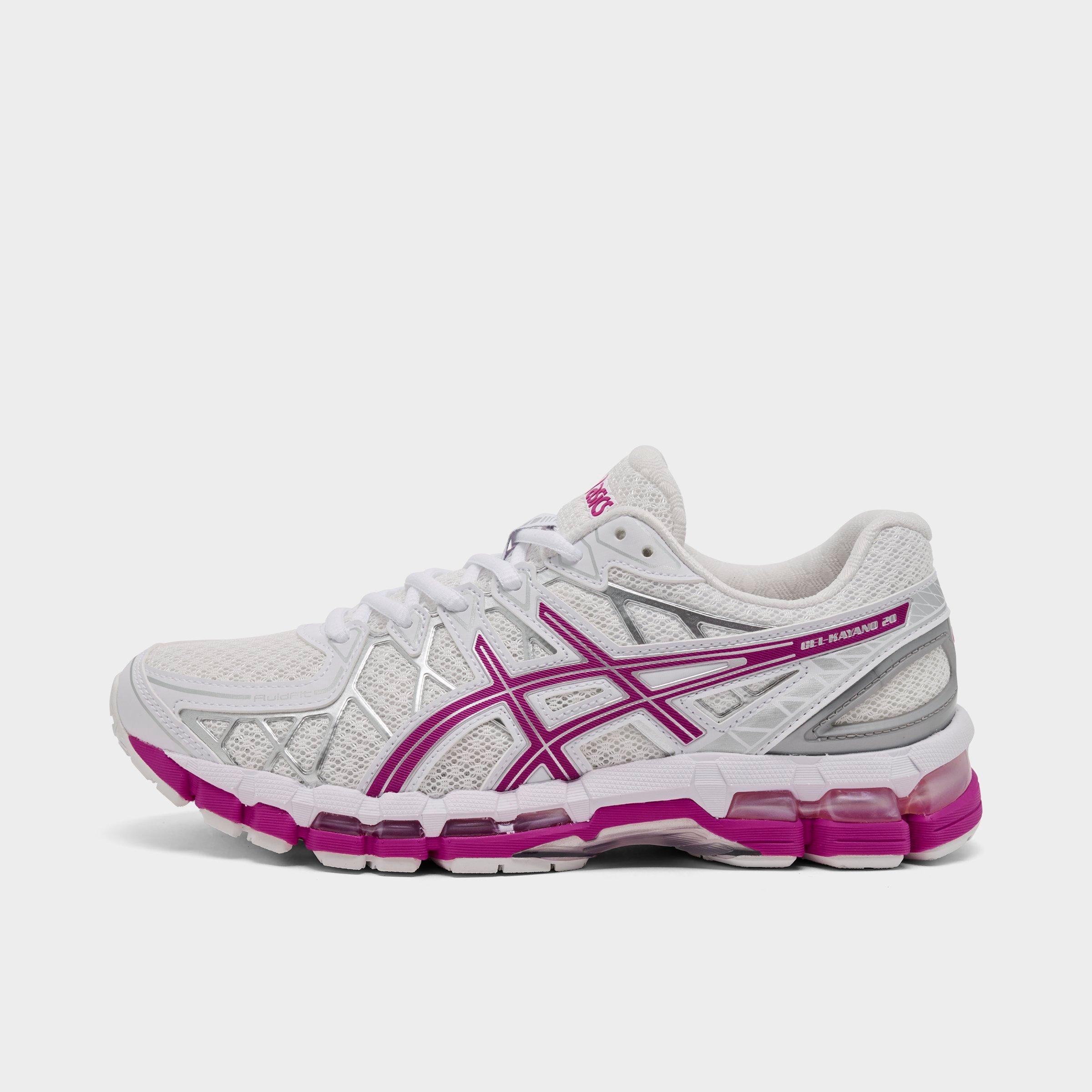 Asics Women's GEL-Kayano 20 Casual Shoes in White/Raspberry Size: 7.5