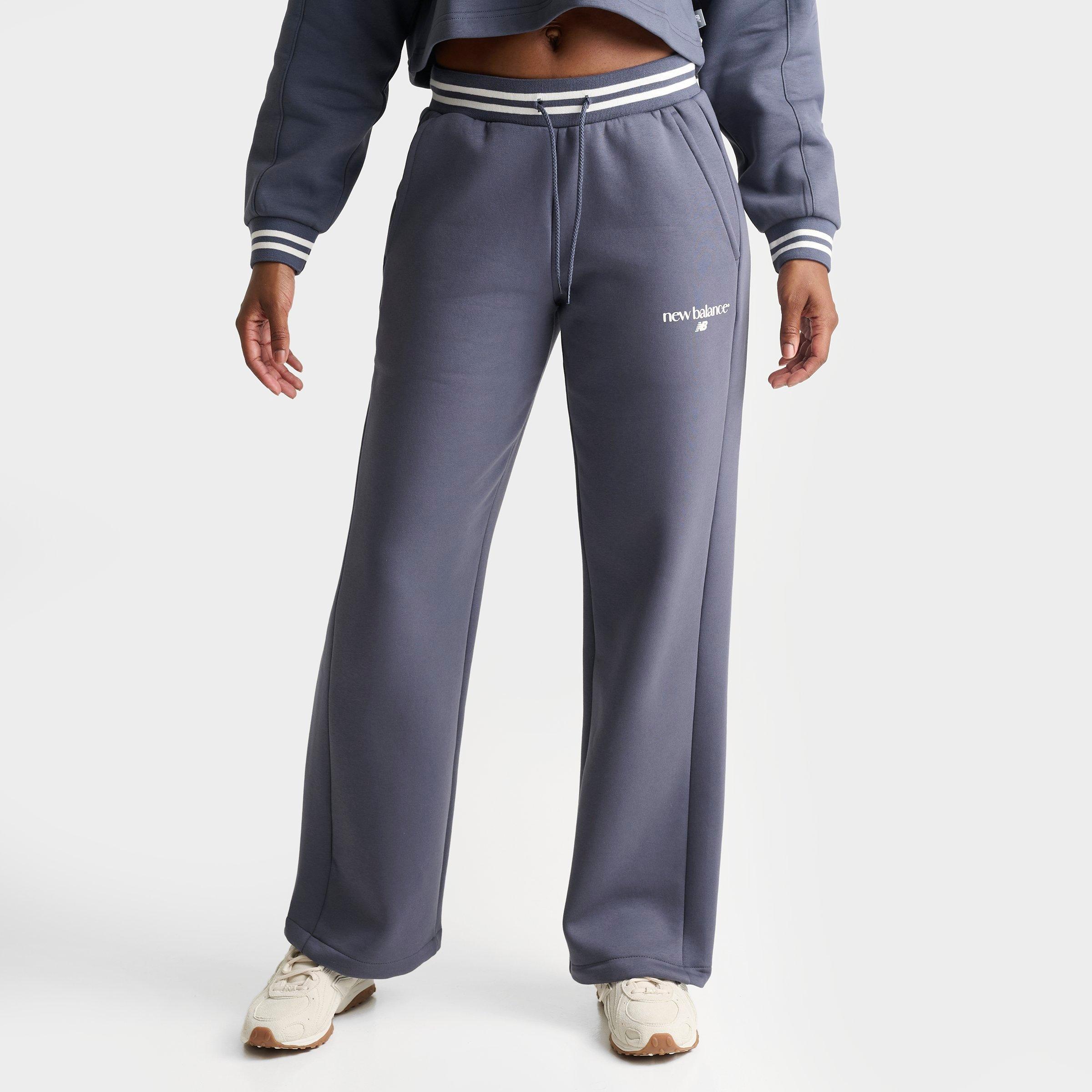 New Balance Women's Rib Wide-Leg Pants in Meteorite Size: Medium
