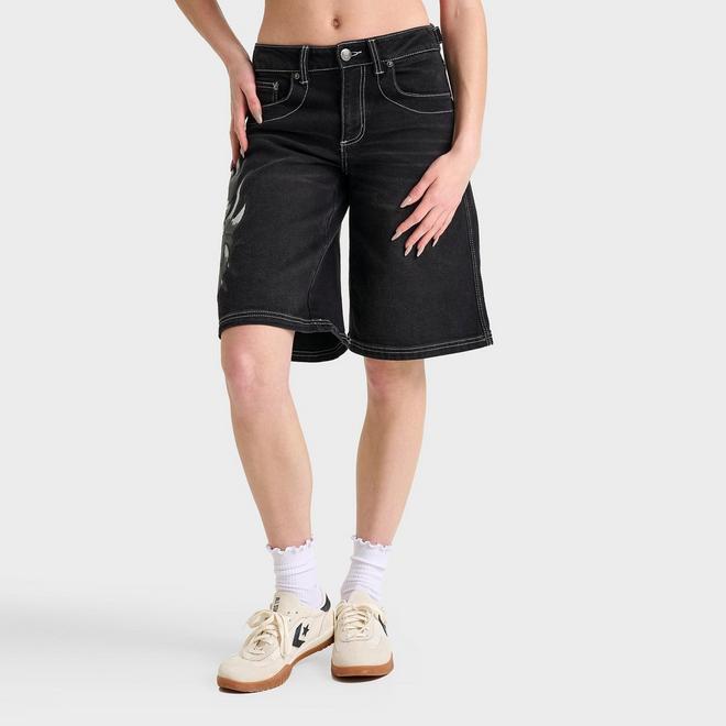 Women's Ed Hardy Sacred Heart Denim Jorts | JD Sports