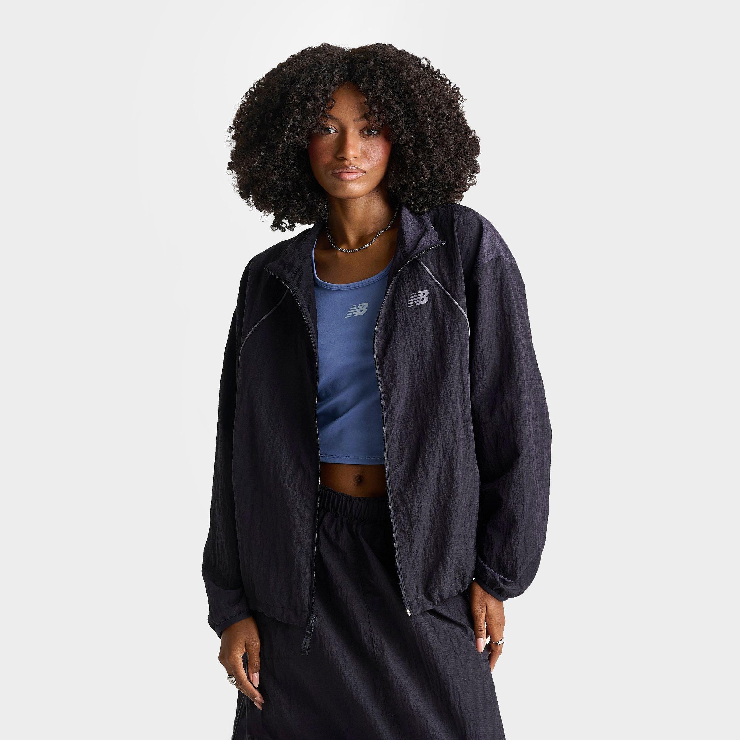 New Balance Women's Sport Legacy Woven Full-Zip Jacket in Black Size: Small