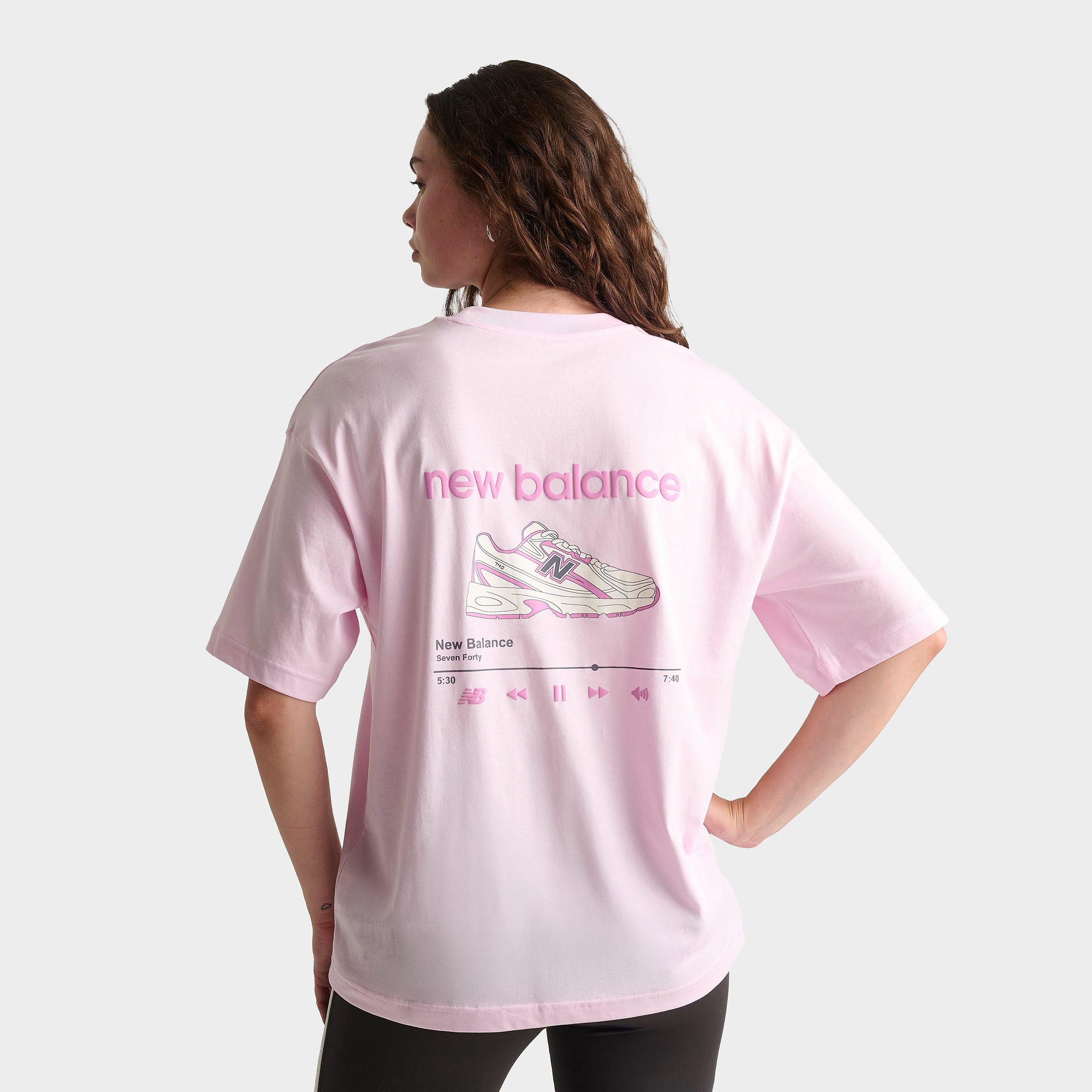 New Balance Women's 740 Playlist Boyfriend T-Shirt in Light Raspberry Size: Small